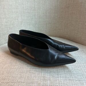 Celine Black Leather Flats